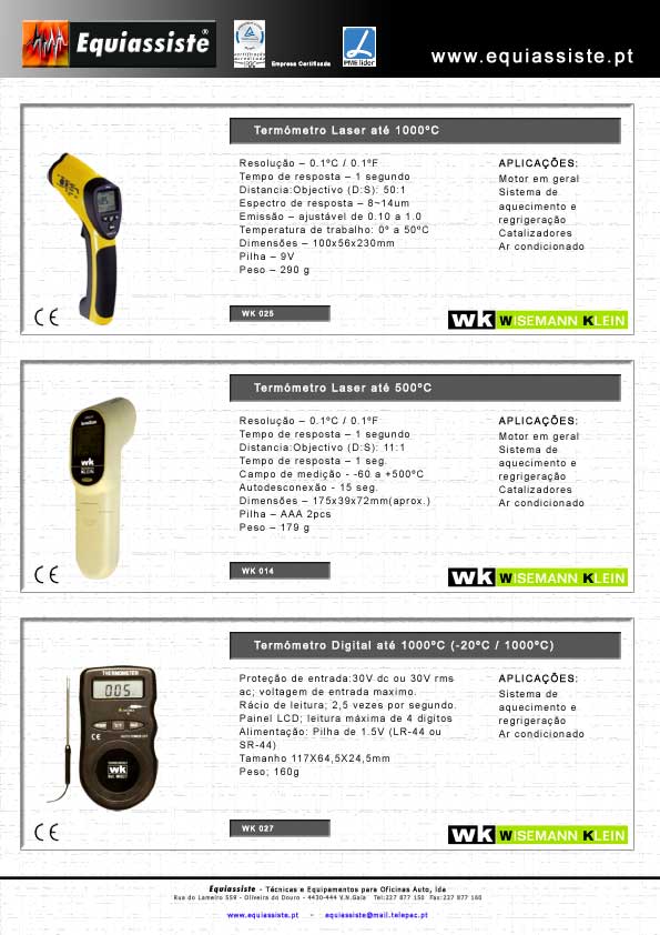 Termómetro laser até 1000ºC Termómetro digital -20ºC até 1000ºC